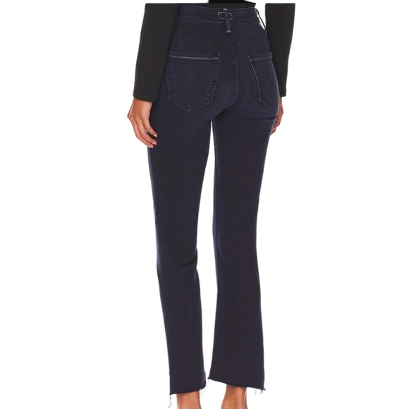 MOTHER The Insider Crop Step Fray Dark Blue Denim Jean Night Tripper Wash Sz 29 - Picture 2 of 13